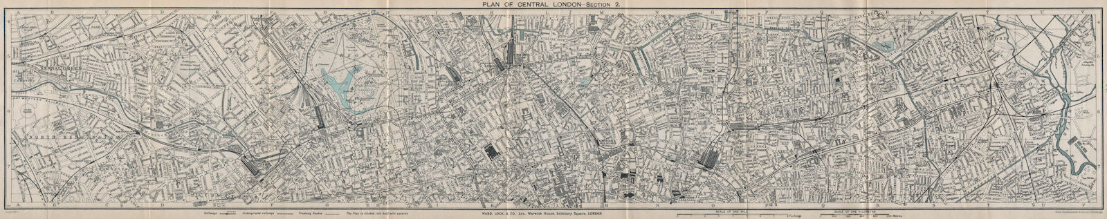 CENTRAL LONDON-SECTION 2 vintage town/city plan. London. WARD LOCK 1927 map